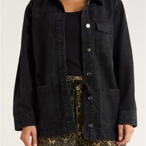 Vigoss Women’s Black Denim Button-Up Jacket